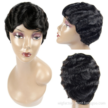 Factory vendor short curly wigs,best selling short cut human hair wigs unprocessed, cuticle aligned hair wig short hair wo
